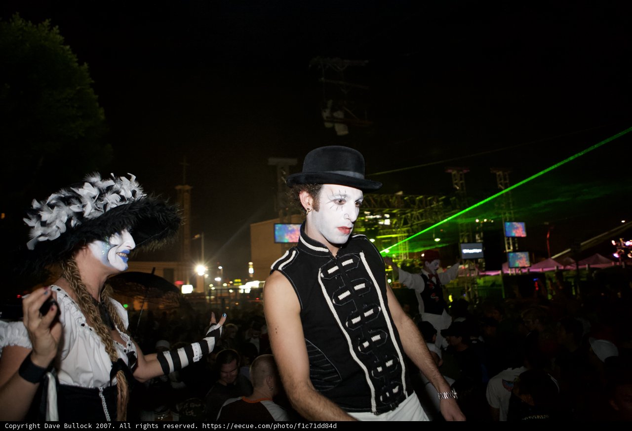 White and Black Costumed Duo
