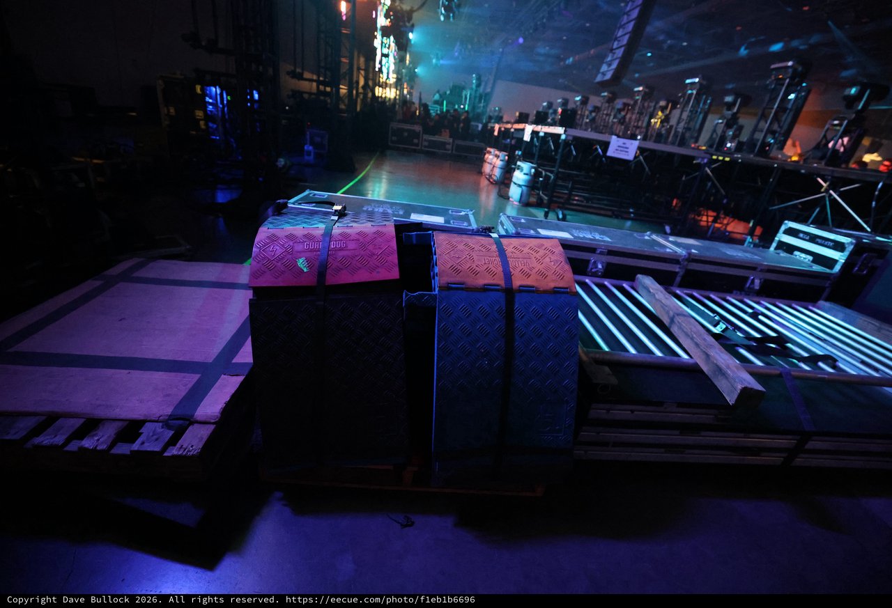 Backstage Chaos: Cable Ramps and Stage Gear at Wobbleland