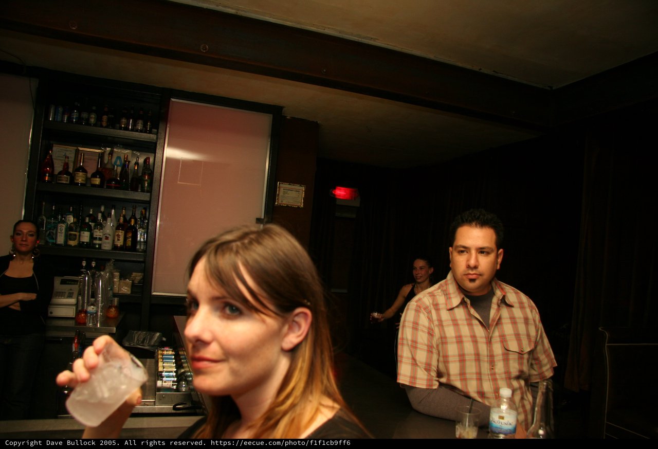 Late Night Bar Scene with Casual Crowd