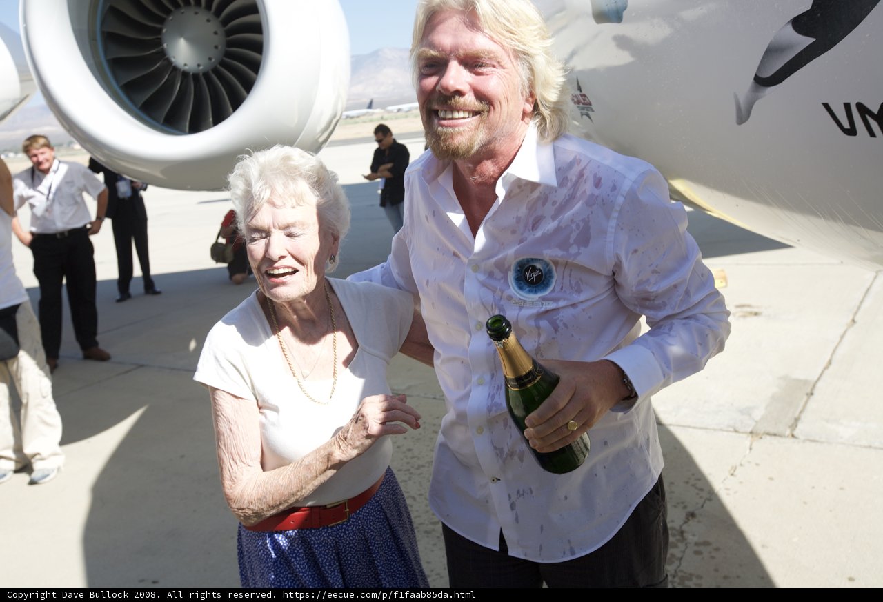 Richard Branson with the White Knight Two aircraft
