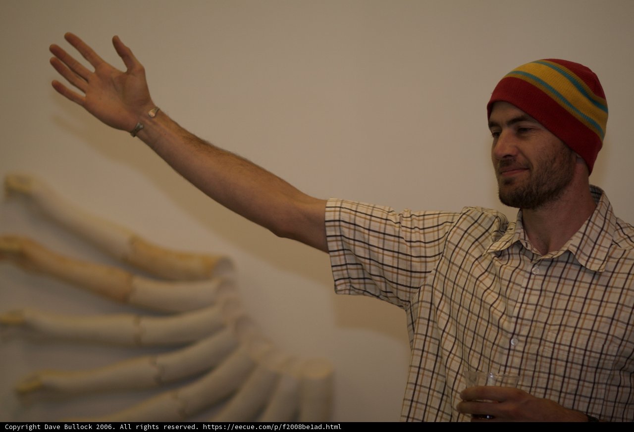 Man with a bone and a beanie