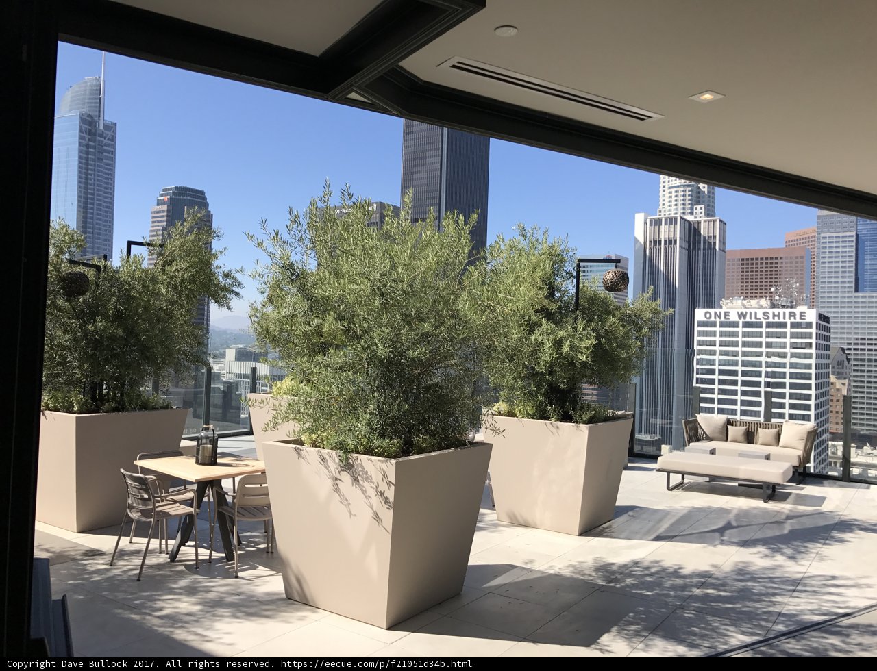 Cityscape Views from a Rooftop Terrace in Los Angeles