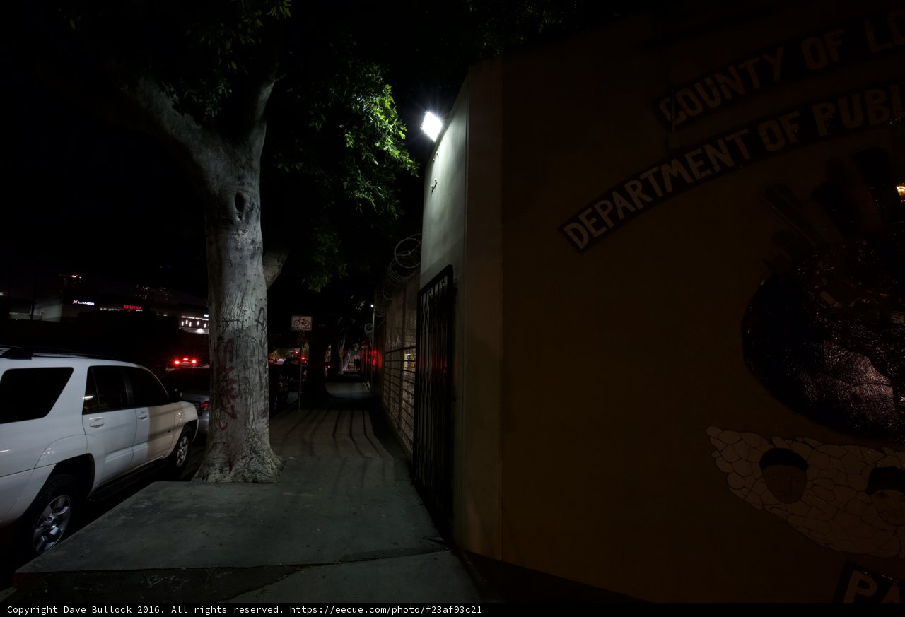 Nighttime Parked Car in Urban Los Angeles