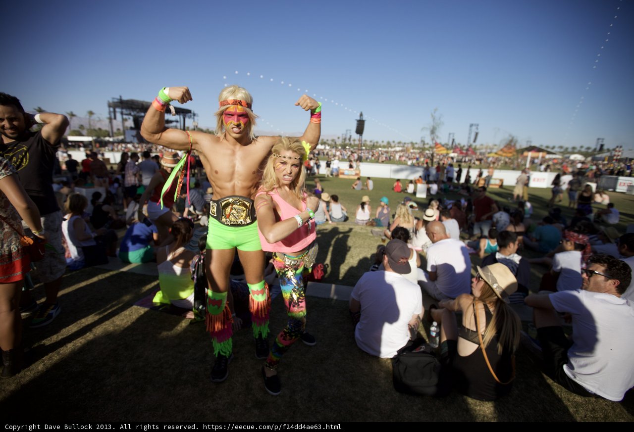 Colorful Couple at Coachella Carnival