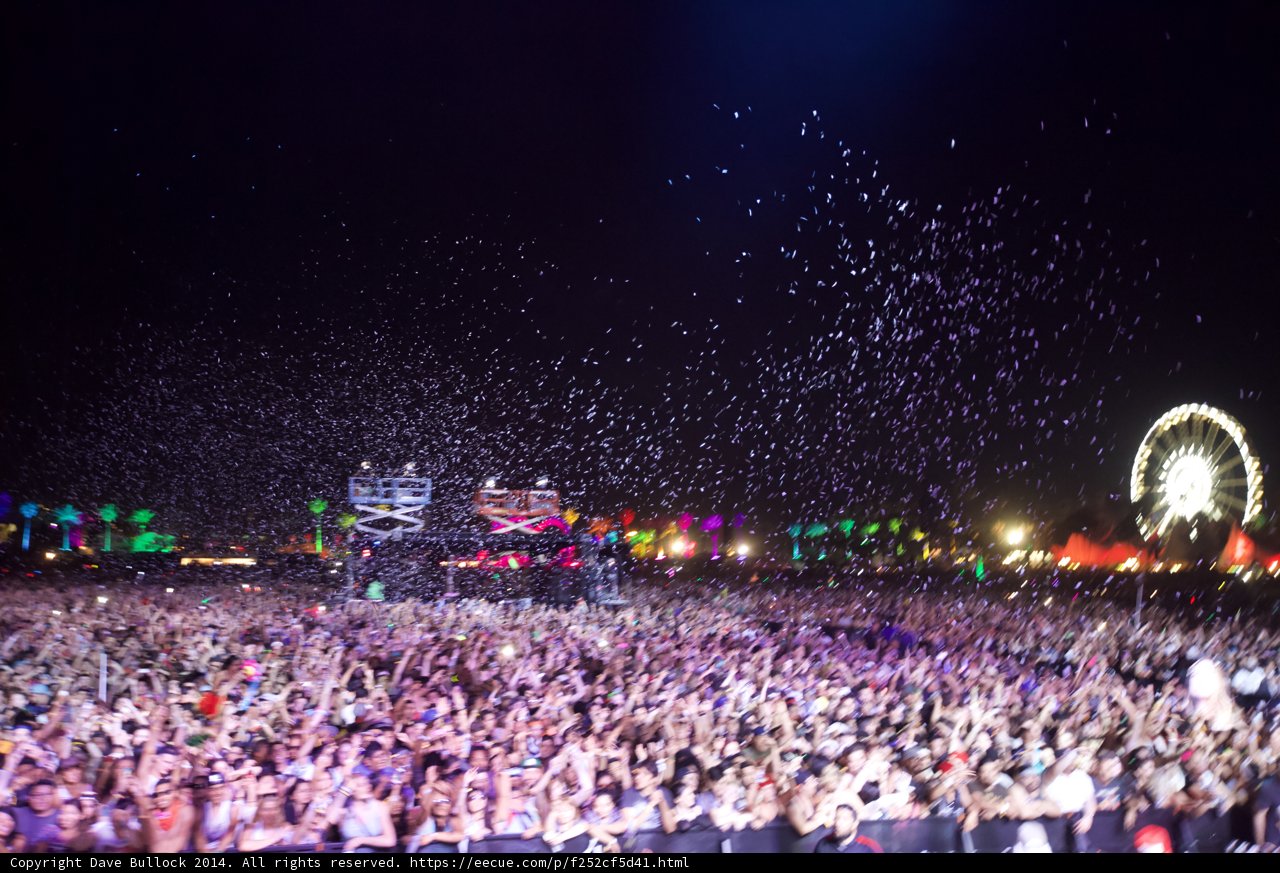 Fireworks Showering the Enthusiastic Crowd at Coachella
