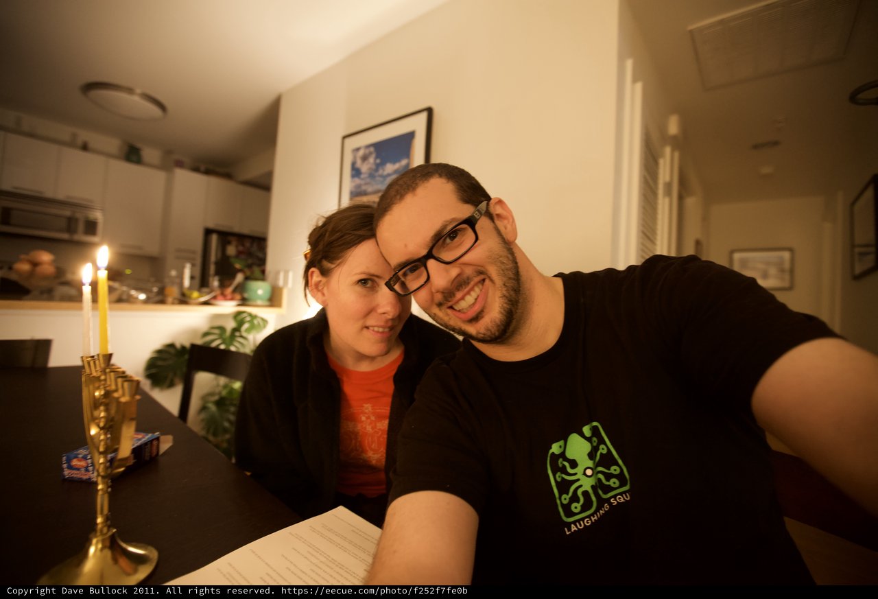 Candlelit Selfie of a Smiling Couple at Home