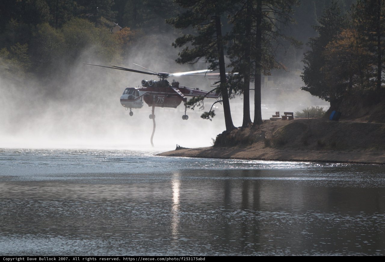 Helicopter Soaring over Serene Waters