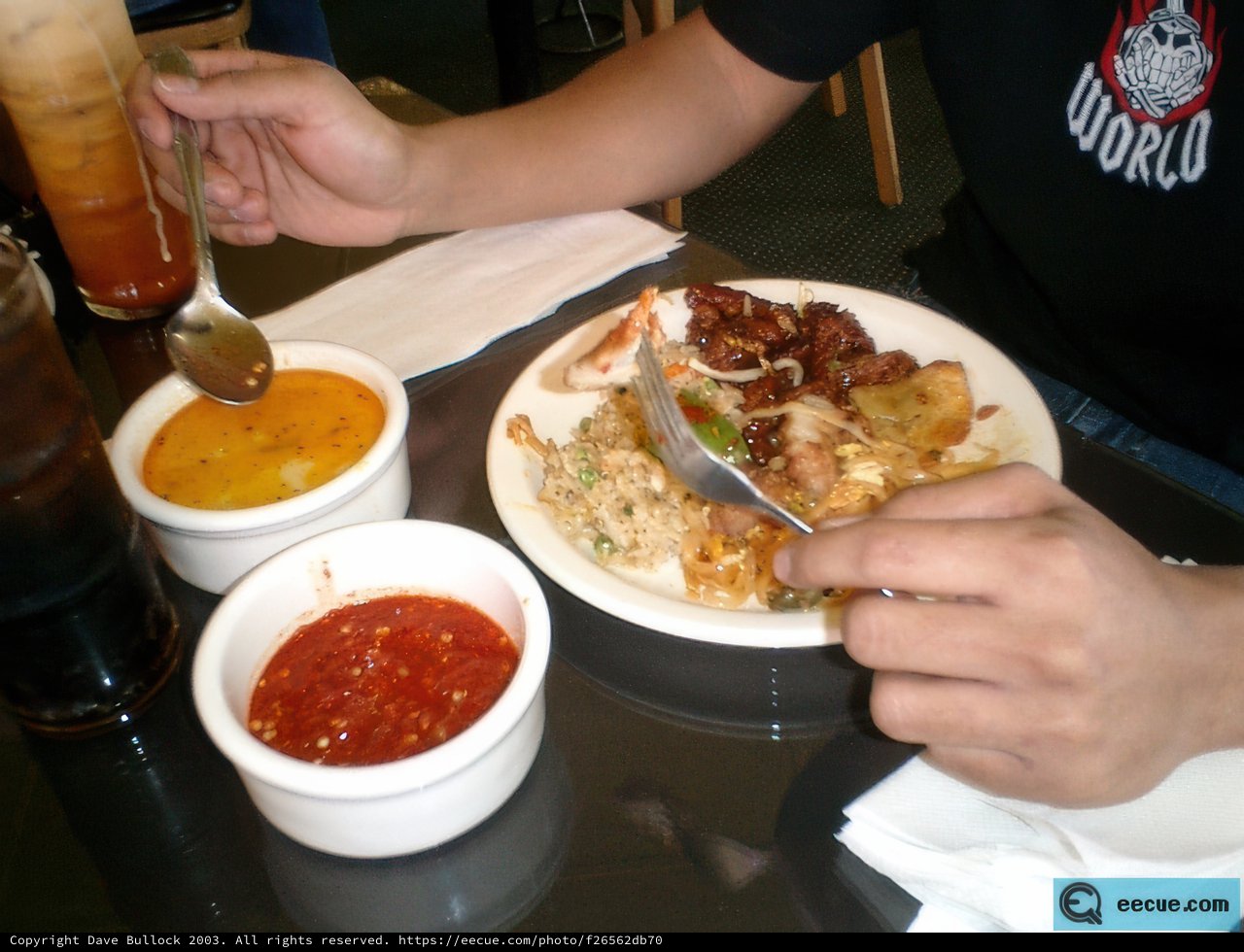 Enjoying a Hearty Meal with Cutlery