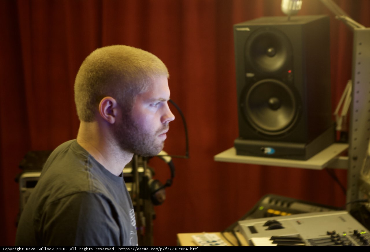 Morgan Page Mixing Music in Recording Studio