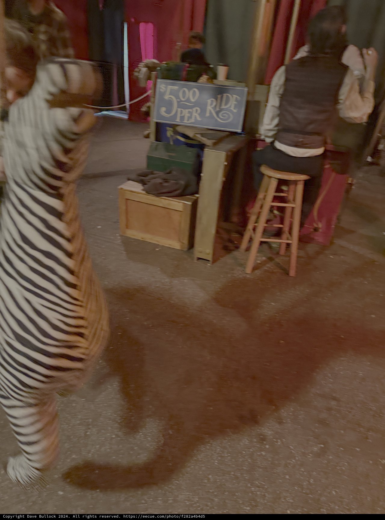Vintage Amusement Ride Booth with 5 Cent Fare