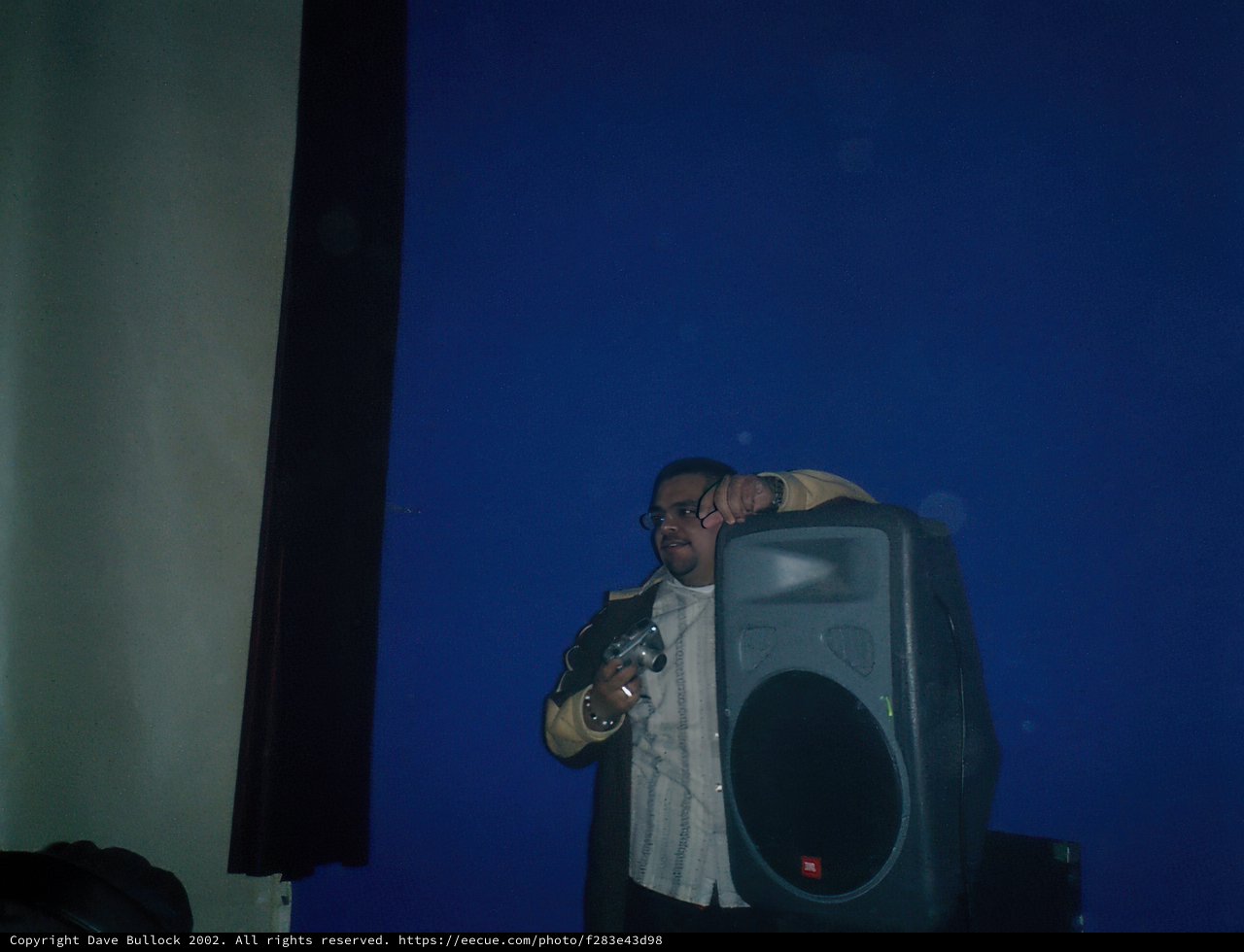 Electro performer in a blue world