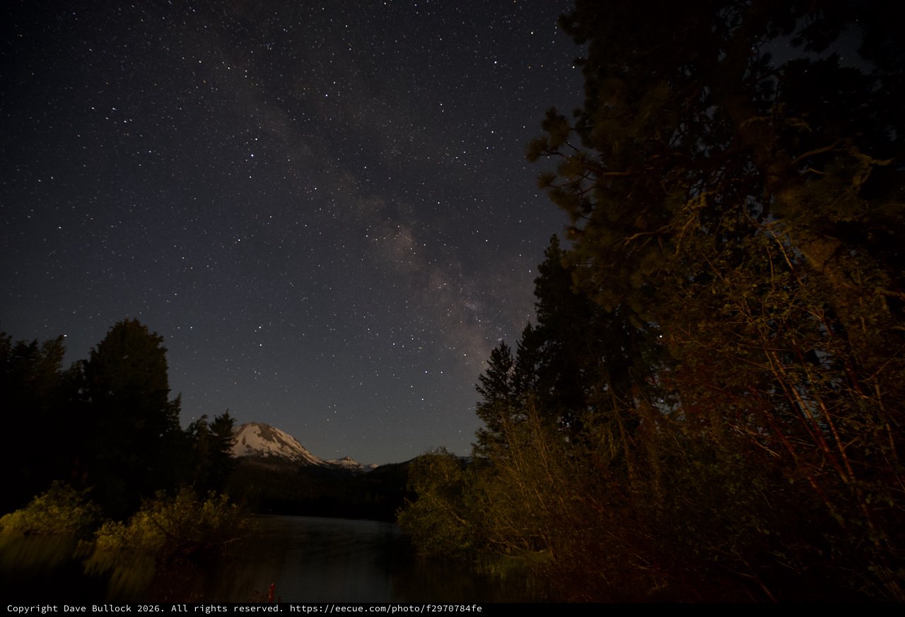 Milky Way Rises Over Mount Lassen at Midnight