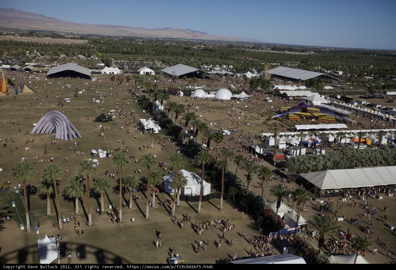 Aerial View of Coachella's Weekend 2 Festival