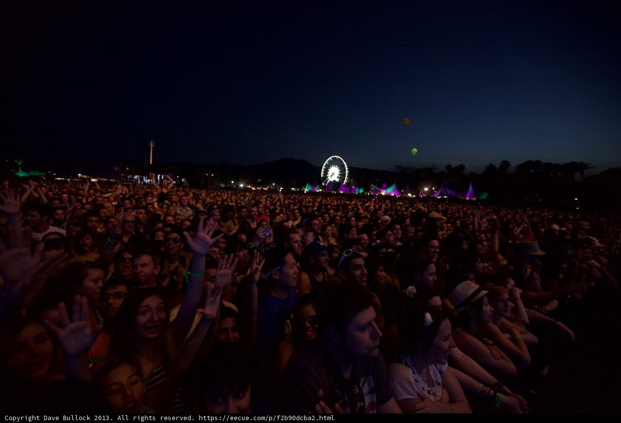 Coachella Crowd at Night