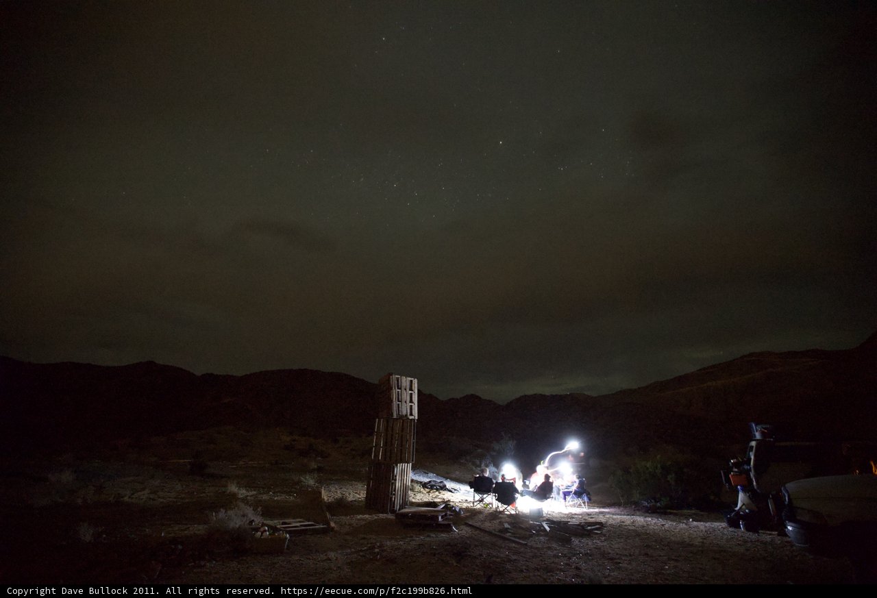 Desert Camping under the Starry Night Sky