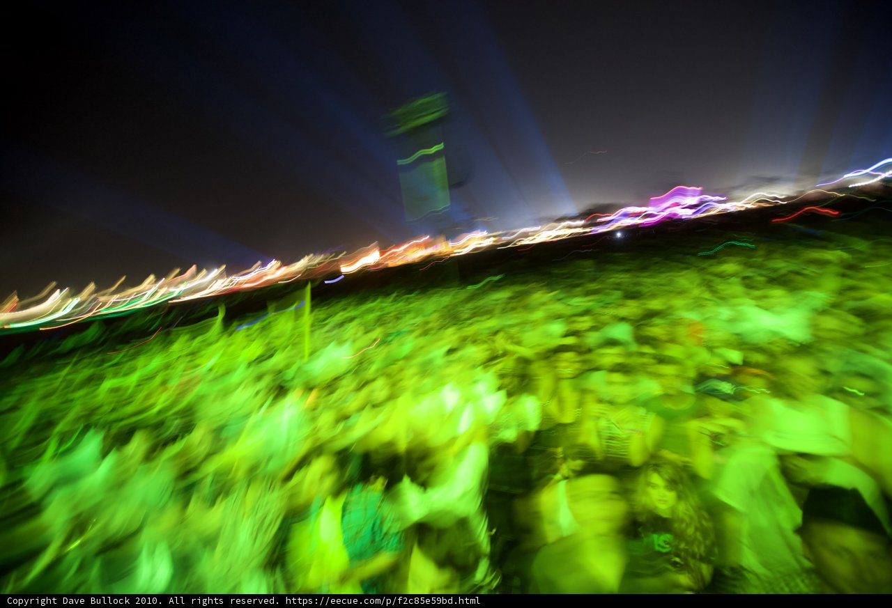 Blurred Lights of the Night Crowd