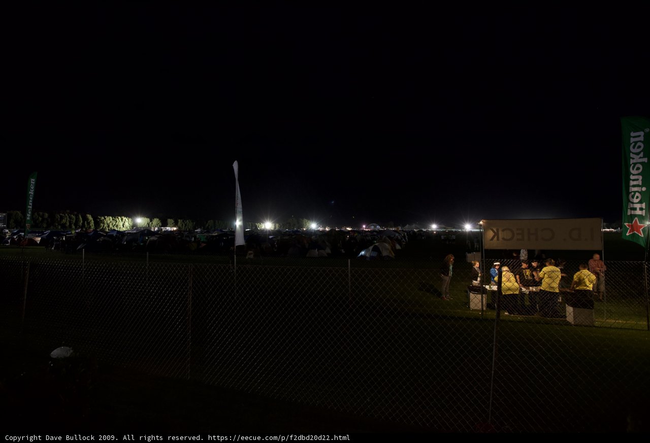 Nighttime Gathering by the Fence