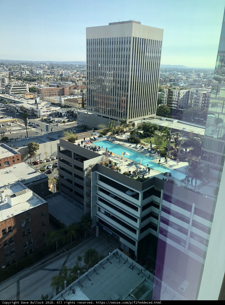 Sky-high View of Swimming Pool in Downtown LA