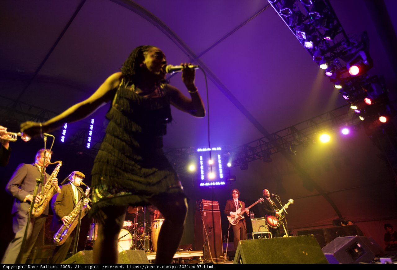 Black Dress Diva Belting It Out on Coachella Stage
