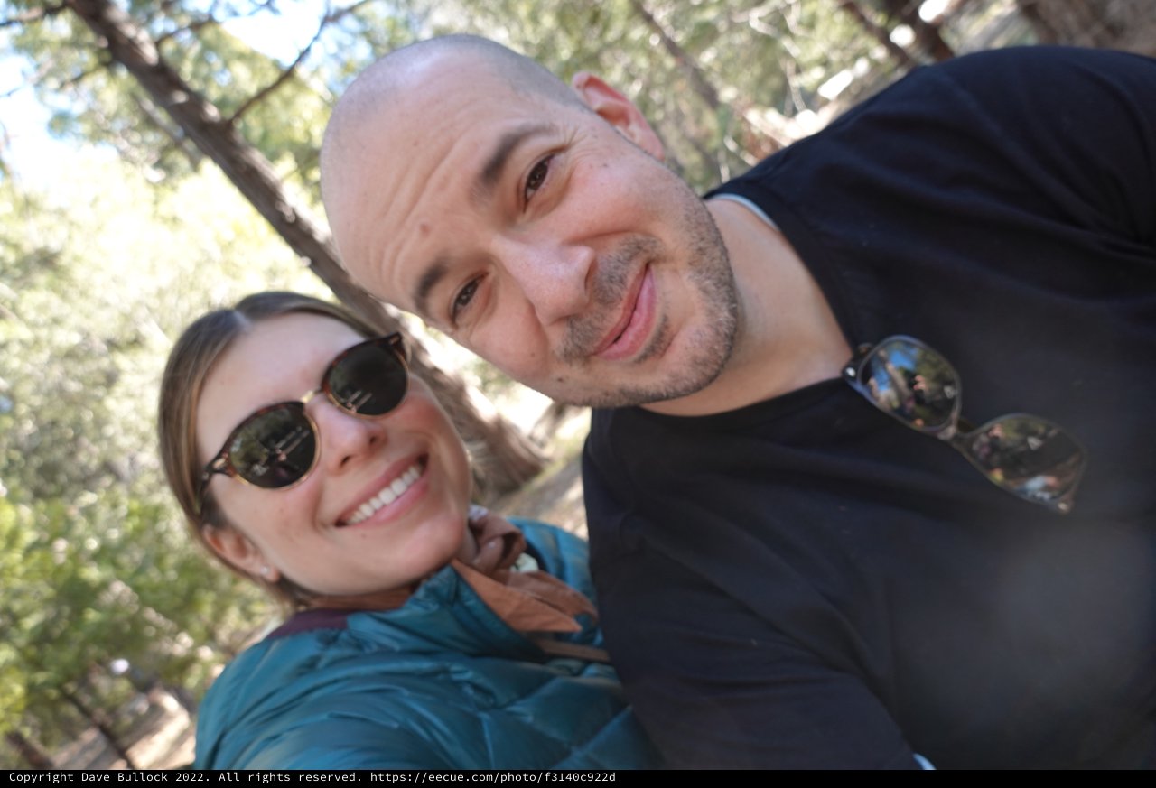 Happy Couple's Sunny Outdoor Selfie Together