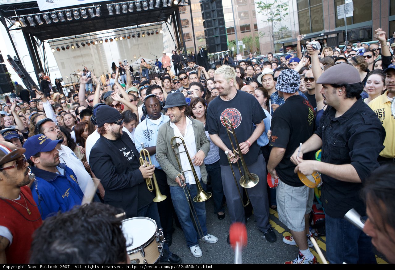 Grooving with the Ozomatli Crowd