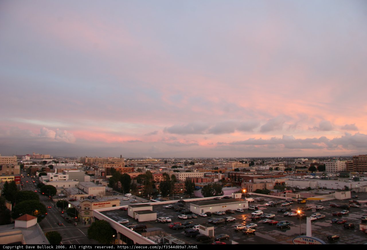 Cityscape at Sunset from Rooftop Loft