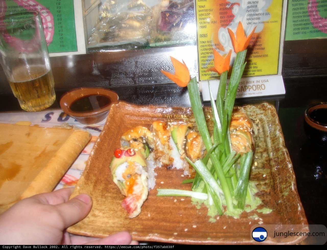 Sushi with a Side of Flowers