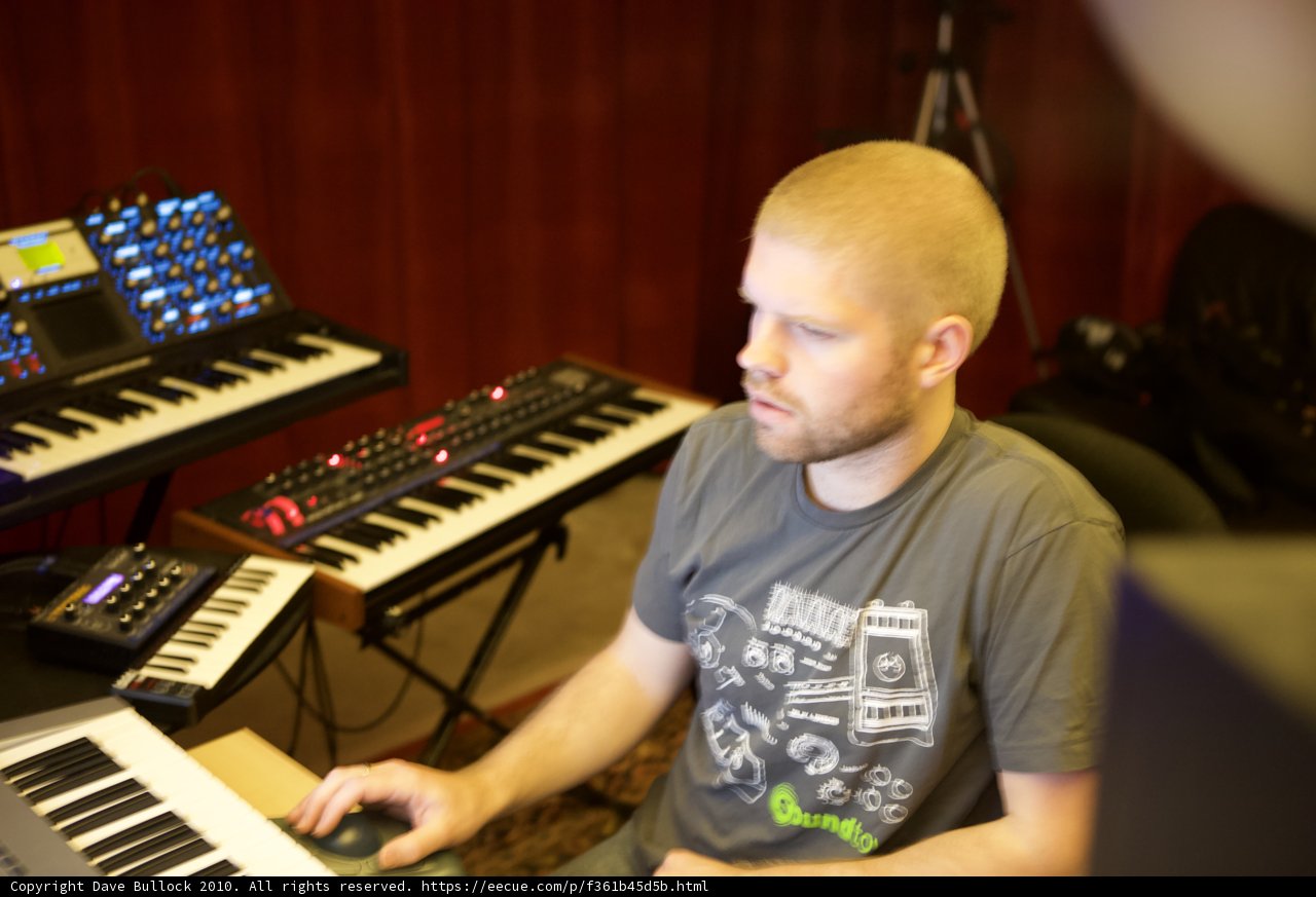 Morgan Page Producing Music in His Recording Studio