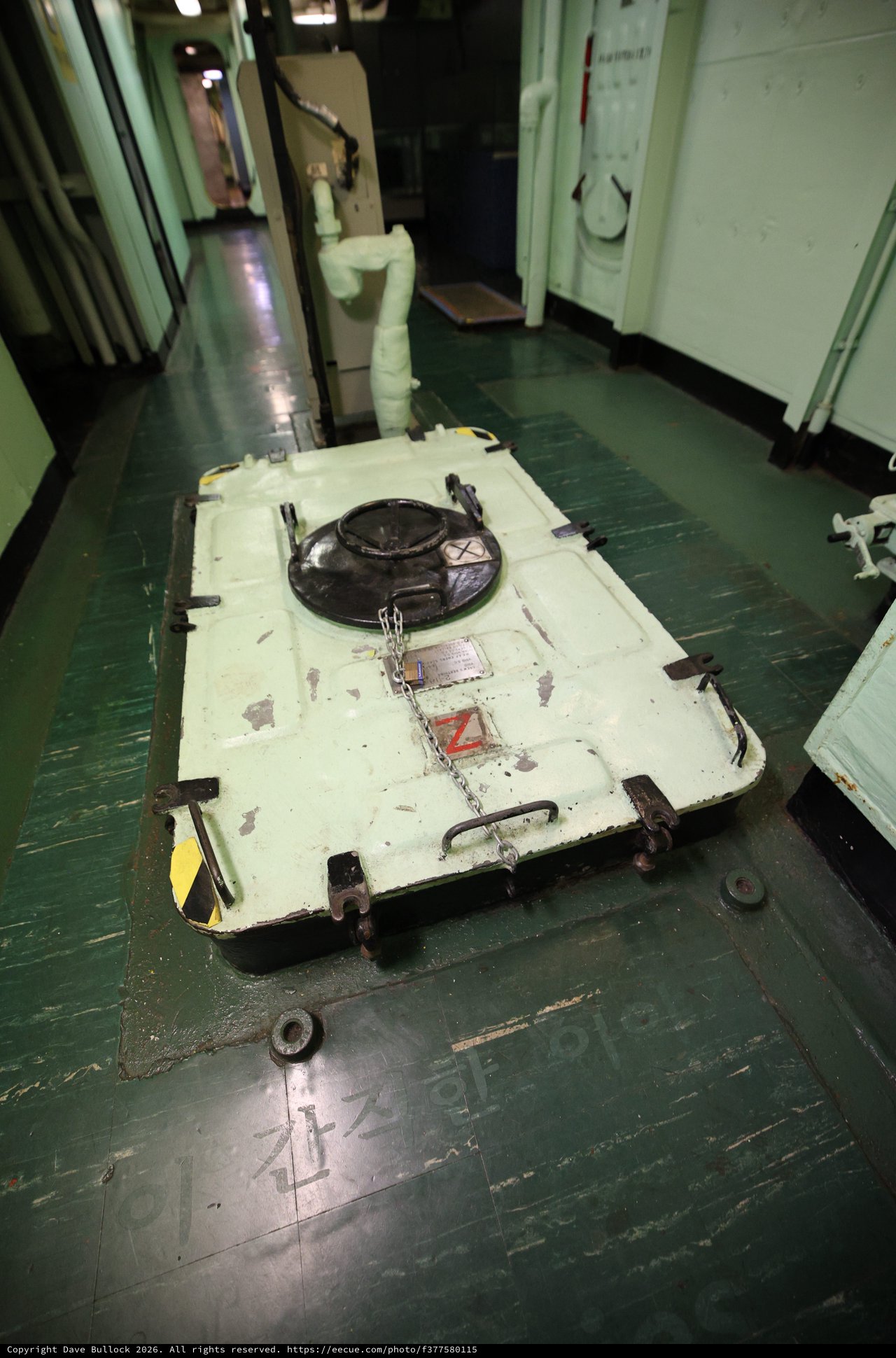 Naval Watertight Hatch on USS Hornet Corridor