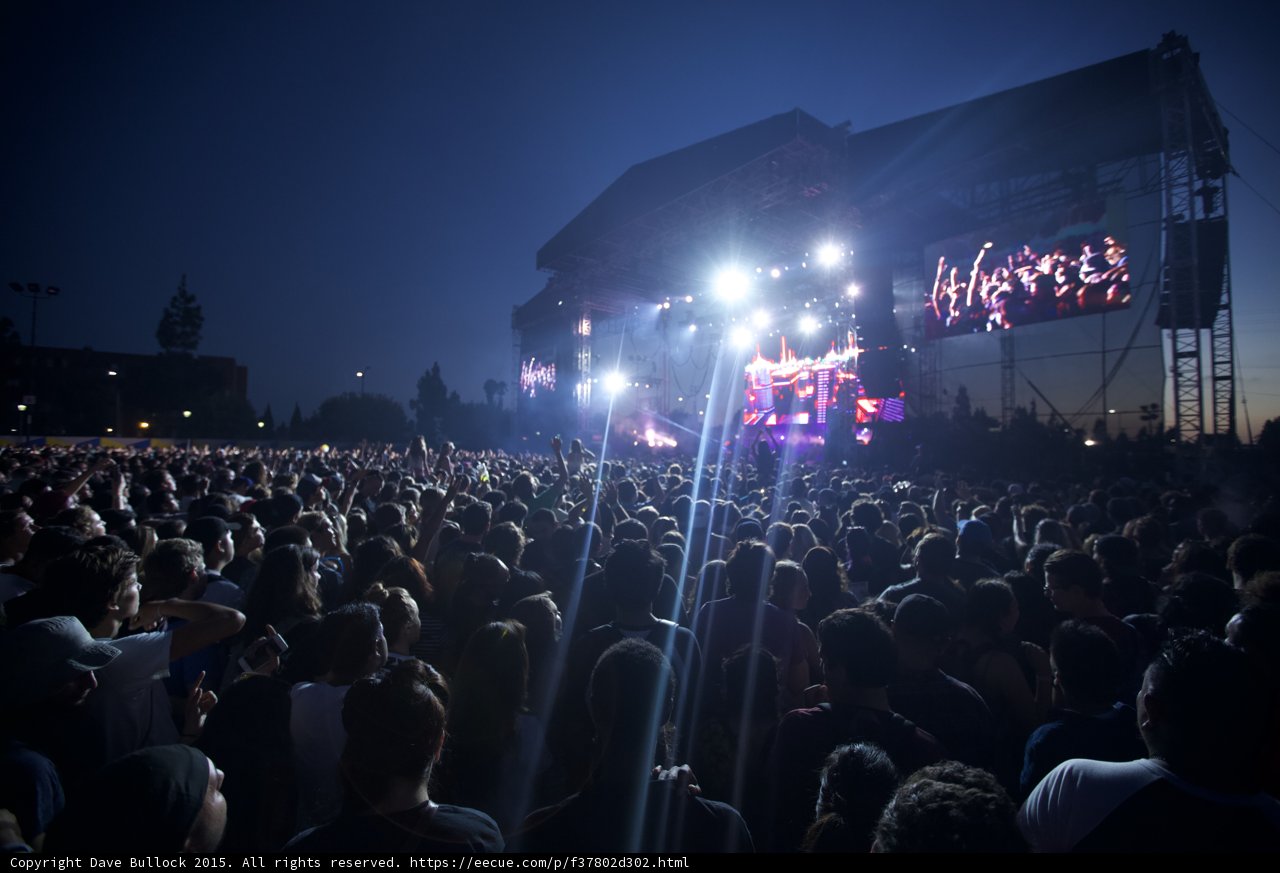 Main Stage Night White Spotlights Haze