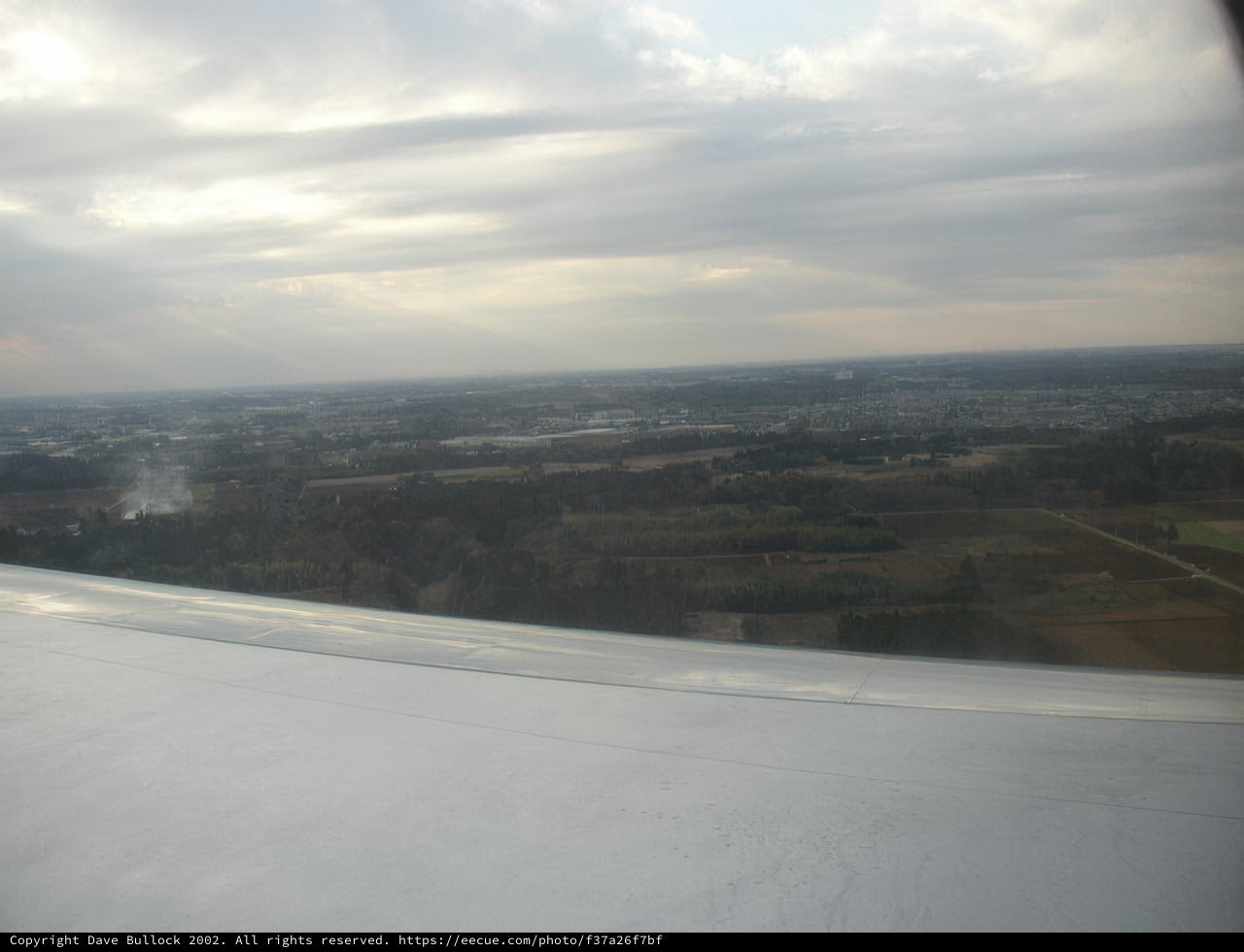 Aerial View of a Field and City