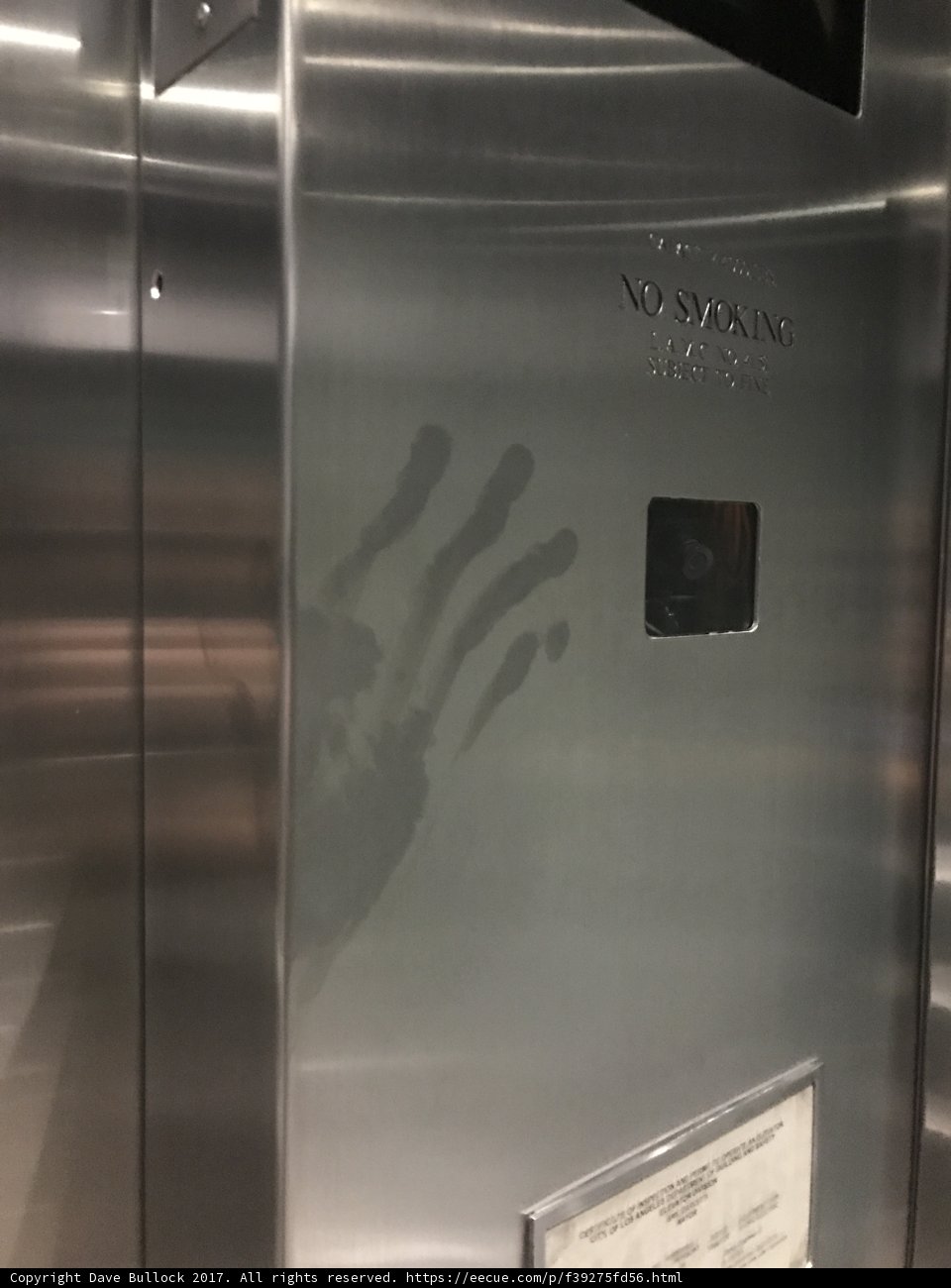 Elevator Handprint