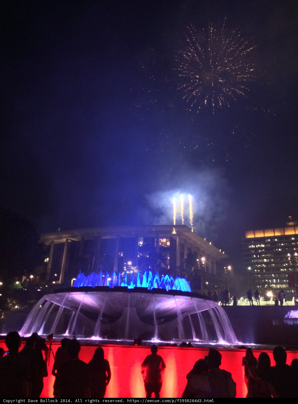 Spectacular Fireworks Show Over the Fountain