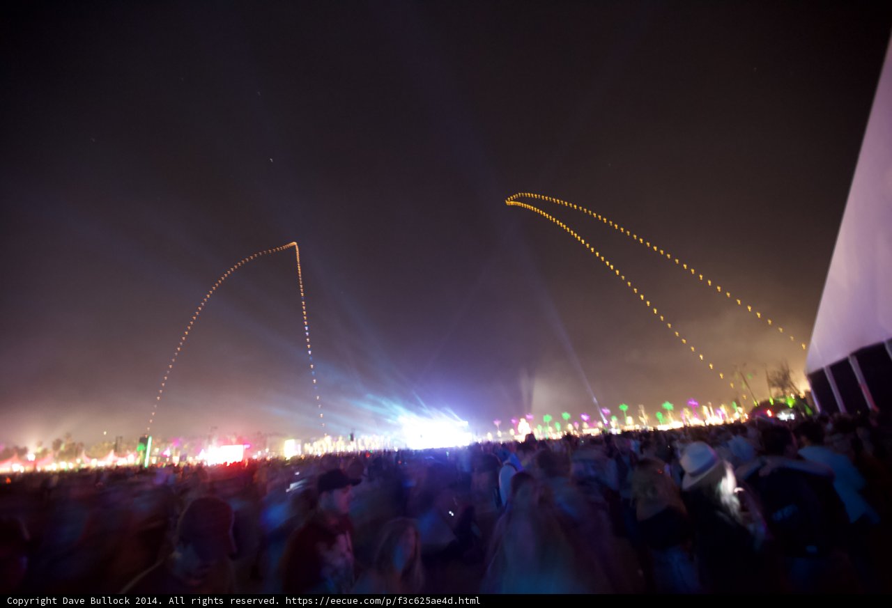 Fireworks Illuminate the Night at Coachella Concert
