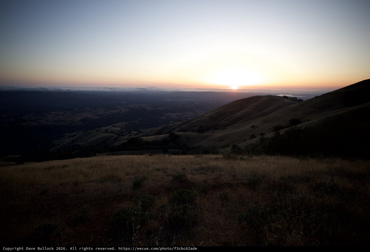 Golden Sunset Over Bay Area from Mount Diablo