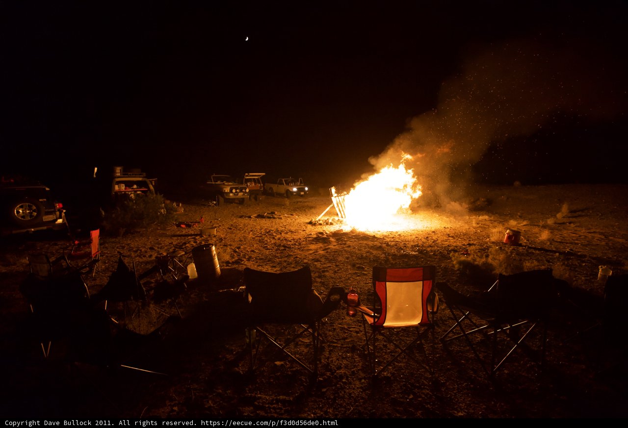 Nighttime Bonfire Camping with Chairs