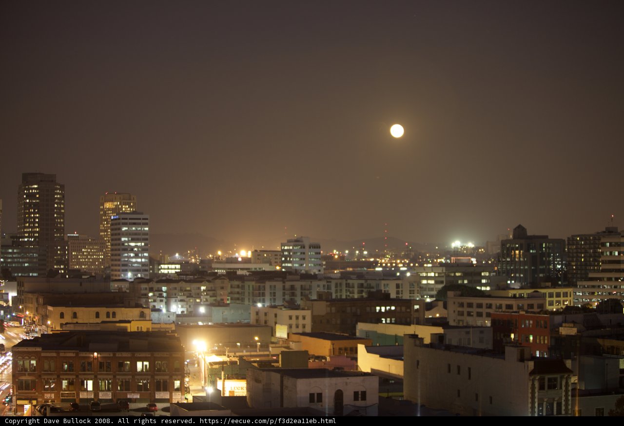 Illuminated Metropolis under a Full Moon