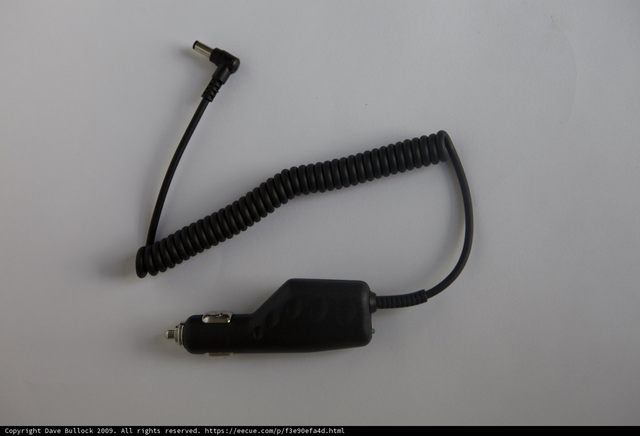 Black Car Charger with Attached Cord