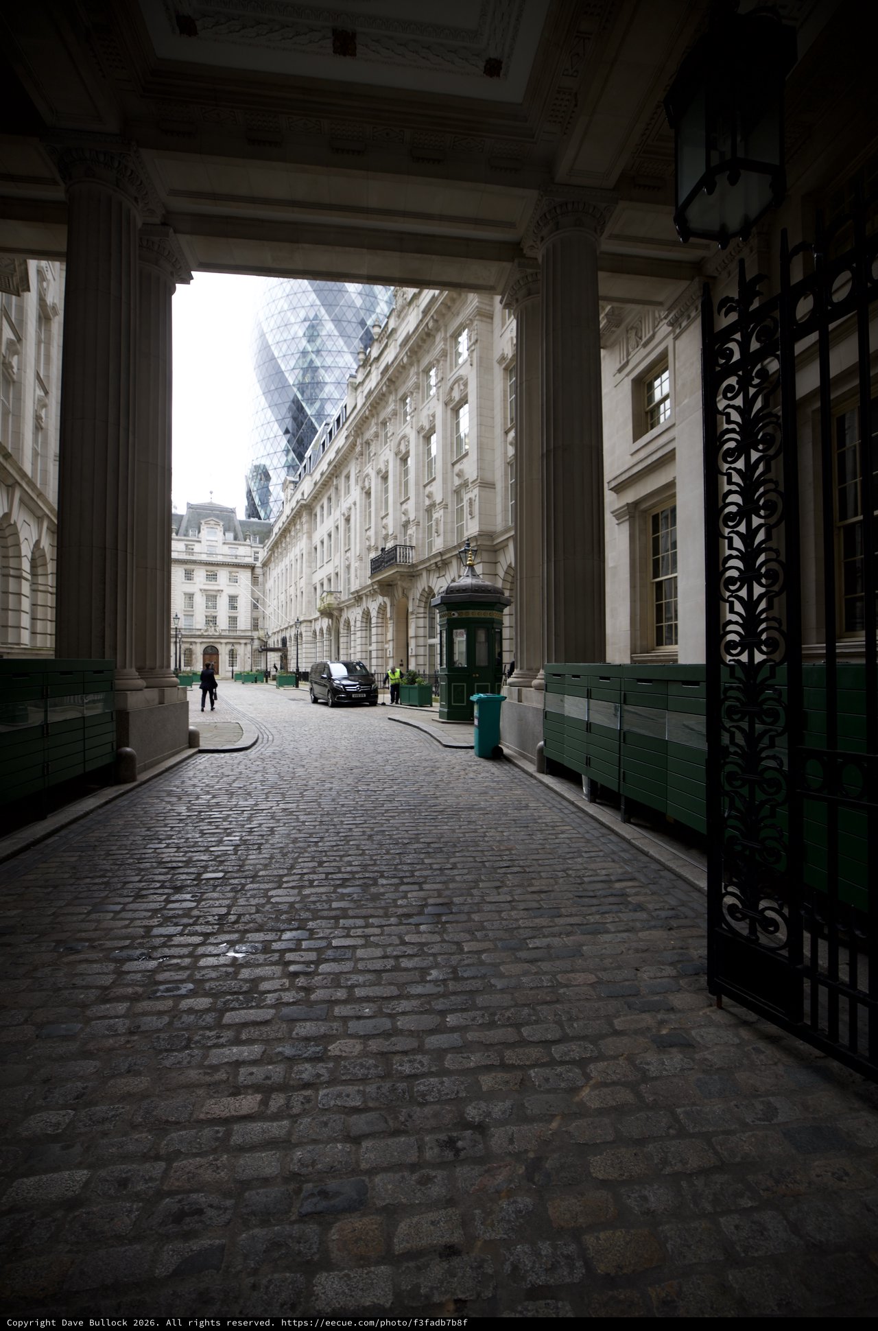 Gateway to London's Financial District Through Historic Archway