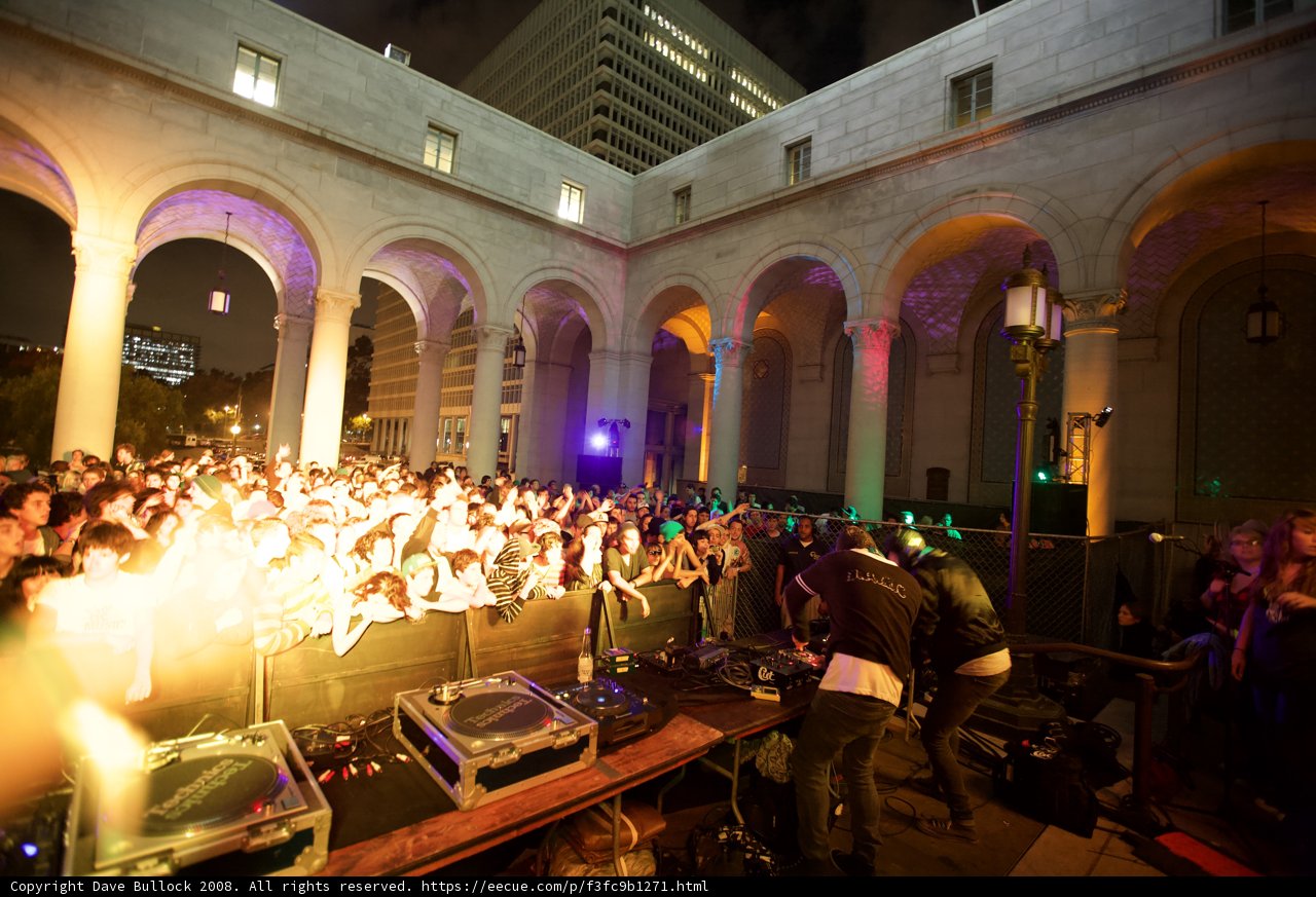 Bryce Hall rocks the crowd under the night sky