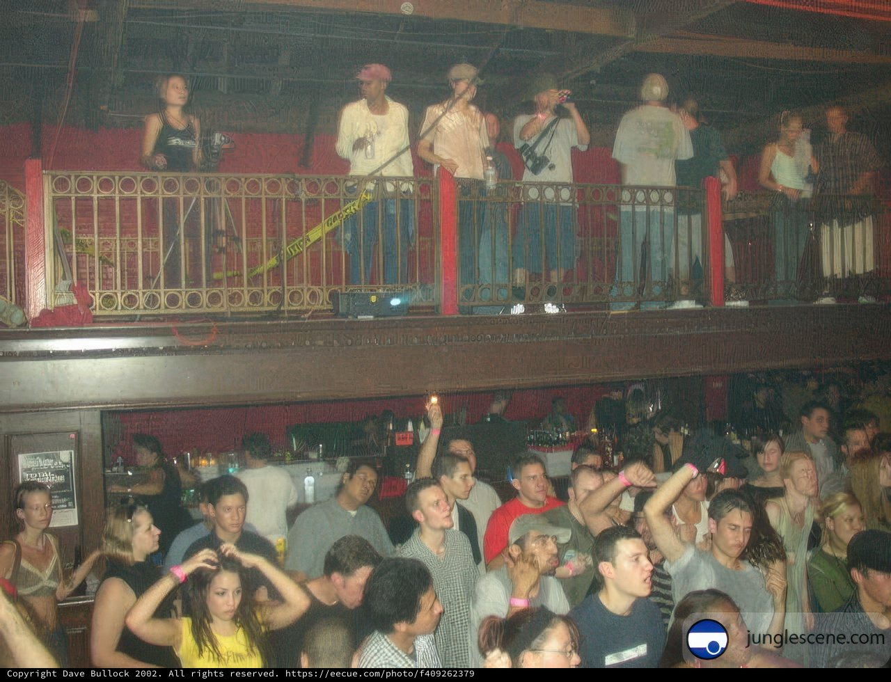Nightclub Crowd with a Balcony View