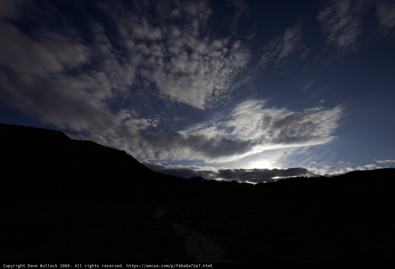 Sun Setting Behind Cumulus Clouds