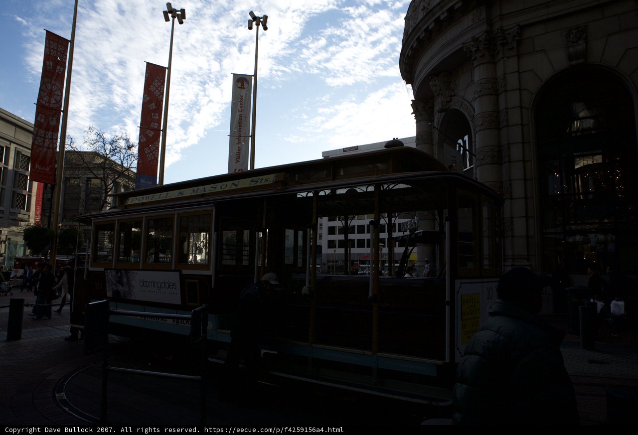 Parked Trolley Car in Civic Center