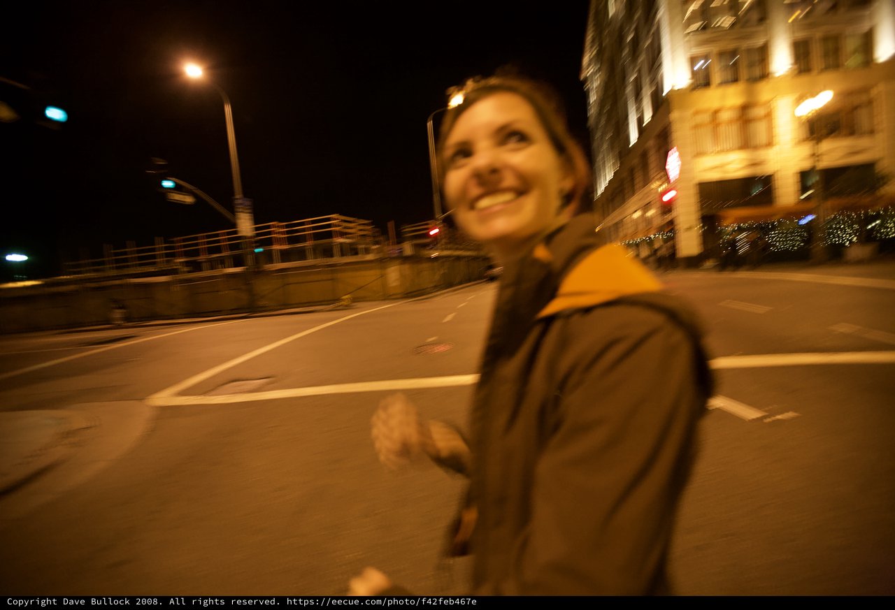 Joyful Night Walk Through City Streets