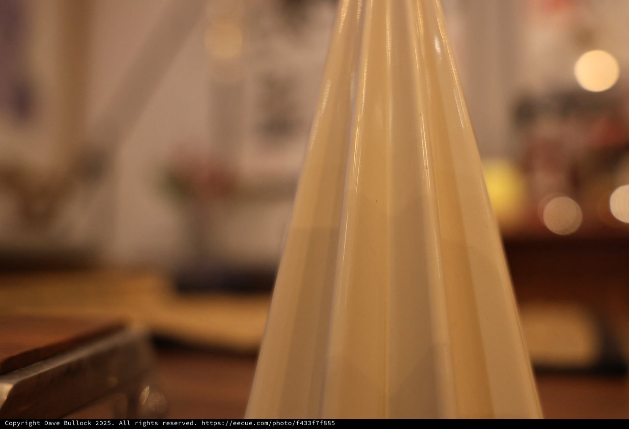 Elegant Ceramic Cone in Warm Holiday Ambiance