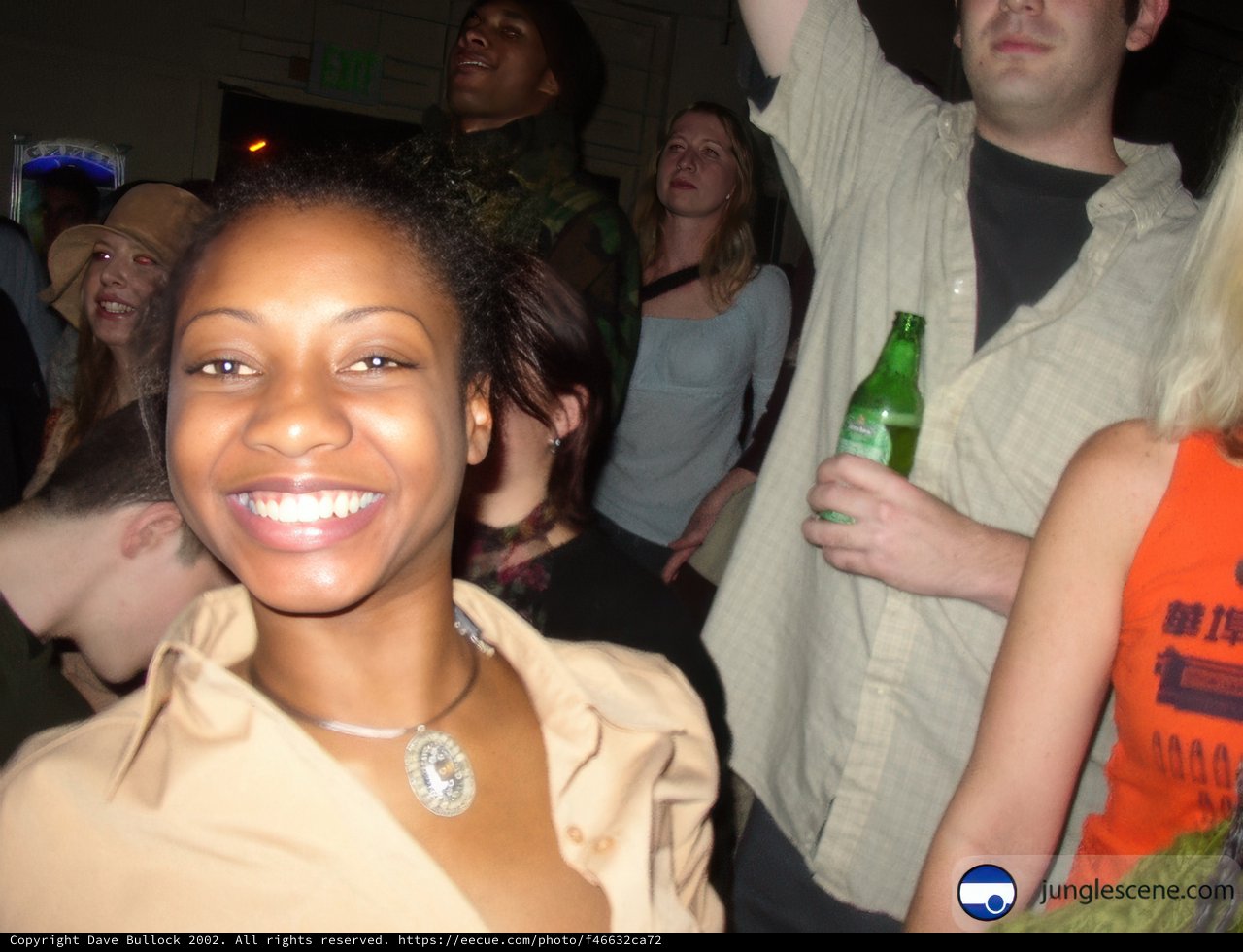 Smiling Woman in Nightclub