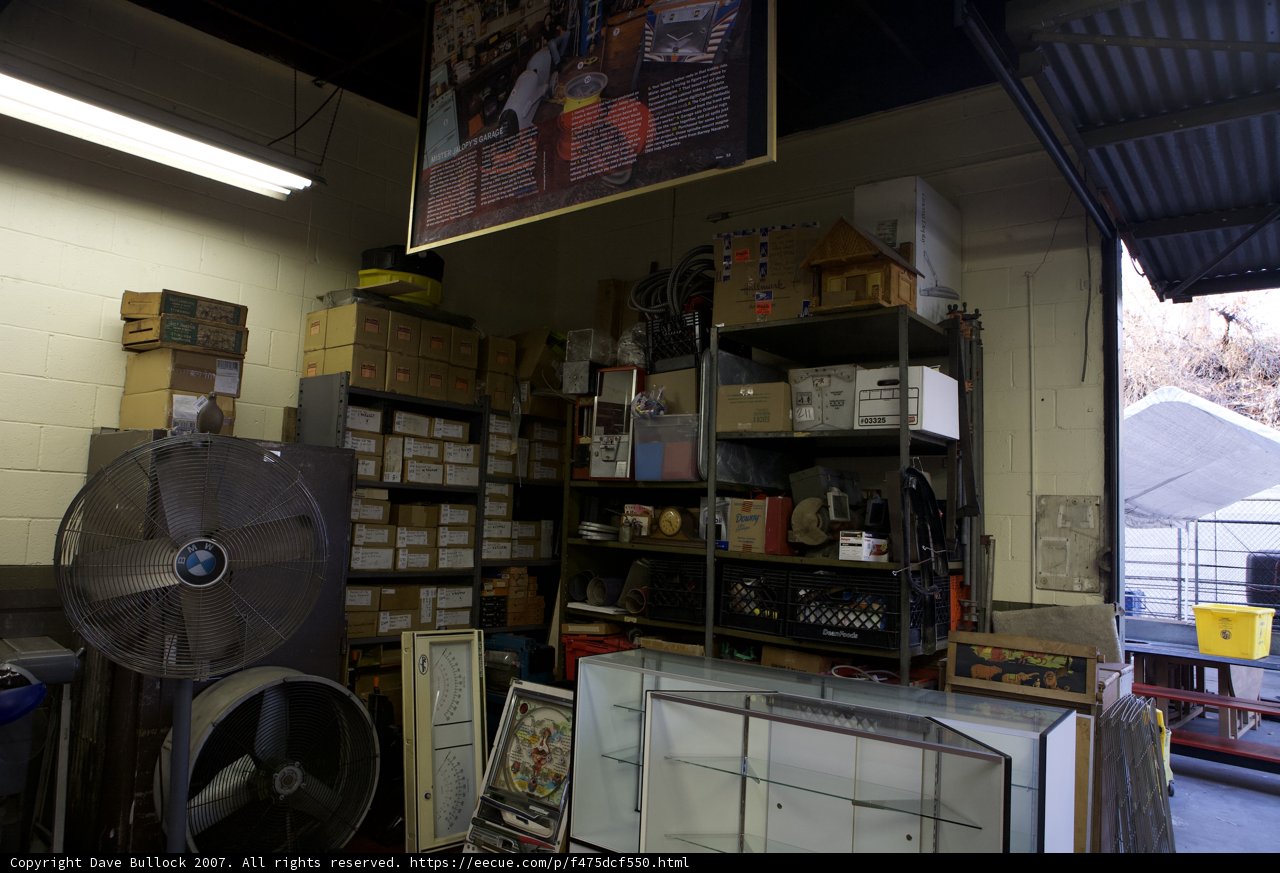 Cluttered Warehouse Room with Fan