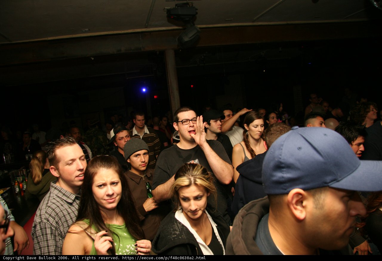 Partygoers Celebrate in Urban Nightclub