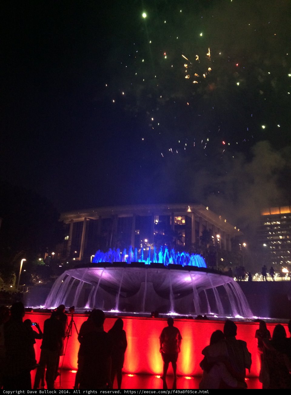 Night Sky Illuminated by Fountain Fireworks
