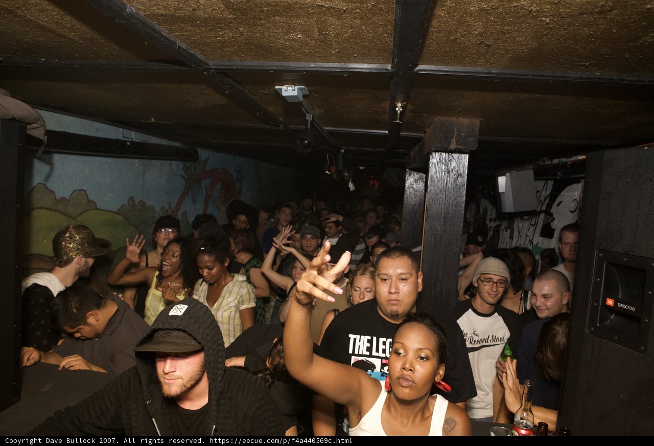 Nightclub Revelry with a Hand Gesture